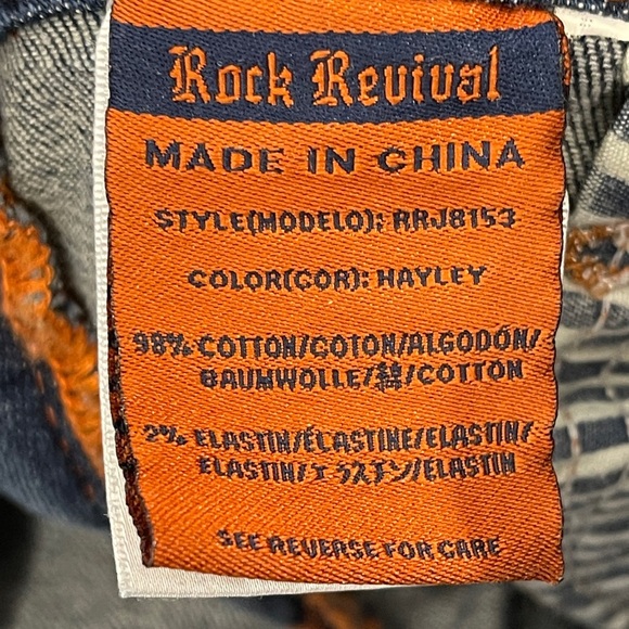 Rock Revival Haley Bootcut Jeans Size 30 Distressed Fleur De Lis Buttons - Picture 14 of 15